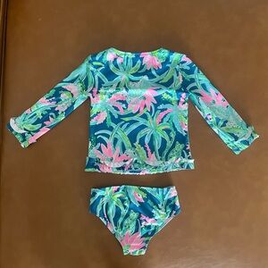 Lilly Pulitzer Girls Two piece rash guard swimsuit sz 5